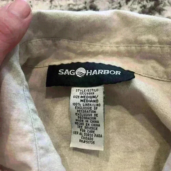 Women’s MEDIUM sag harbor 100% linen button up - Picture 6 of 7